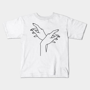 MINIMAL LINE ART HANDS Kids T-Shirt